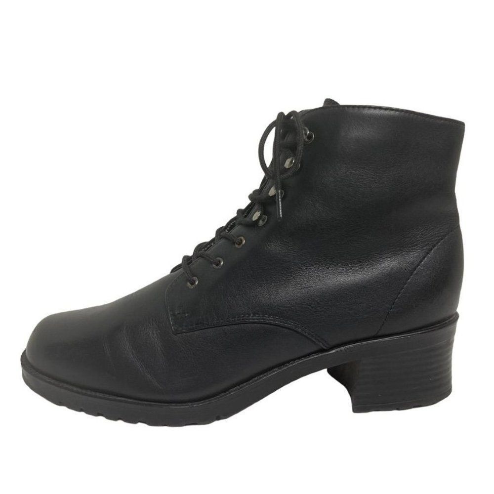 White Mountain by Connor Womens‎ Soft Black Leather Combat Moto Boots Size 9